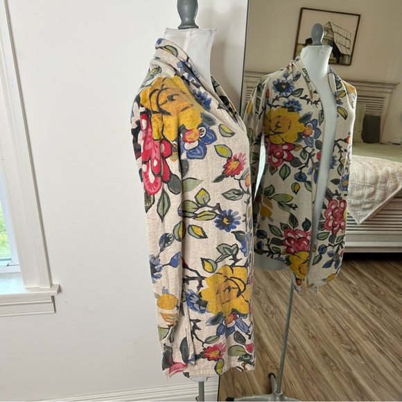 Anthropologie Tabitha Tan Floral Print Open Front Cardigan Sweater Size XS - Picture 6 of 9